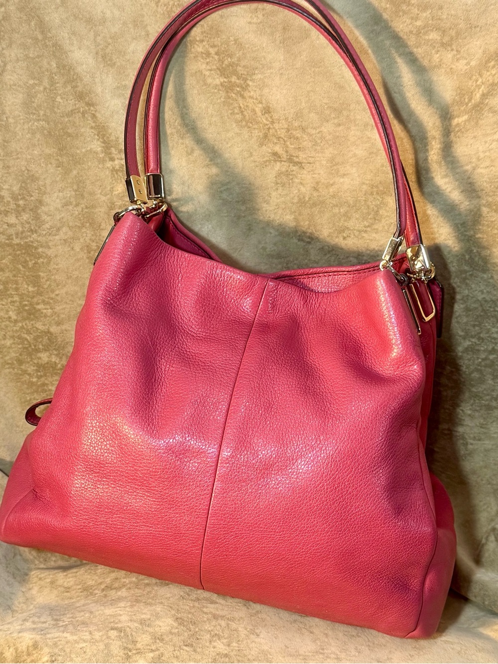 Coach Classic Hot Pink/ Fuchsia Leather Shoulder Bag